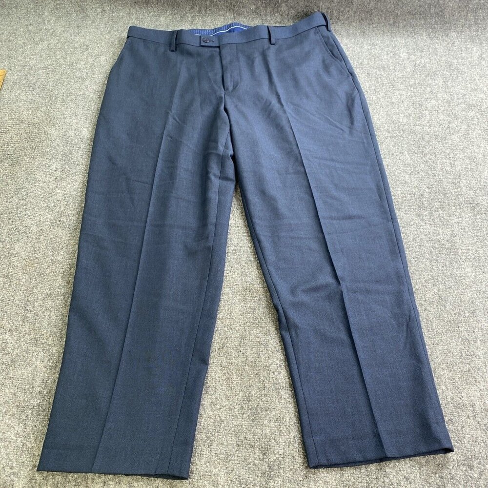 Saddlebred Pants Mens Blue 42x29 Comfort Flex Straight Fit Wrinkle Resistant New